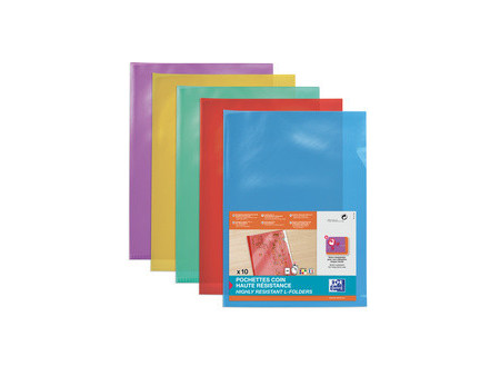 Oxford Pochettes-coin haute résistance, A4, PVC, bleu