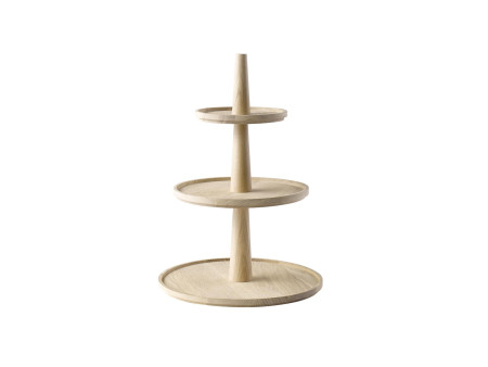 APS Étagère VALO, 2 étages, rond, hauteur: 420 mm, chêne
