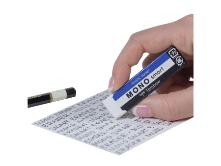 Tombow Gomme en plastique 'MONO smart', extra mince, blanc