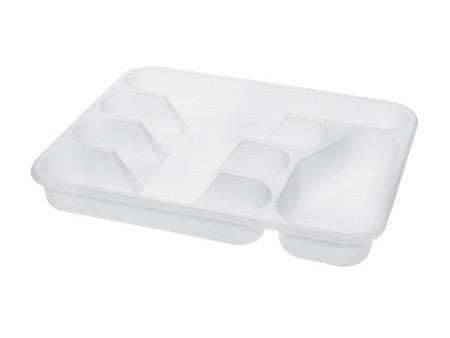 plast team Range-couverts, 5 compartiments, blanc