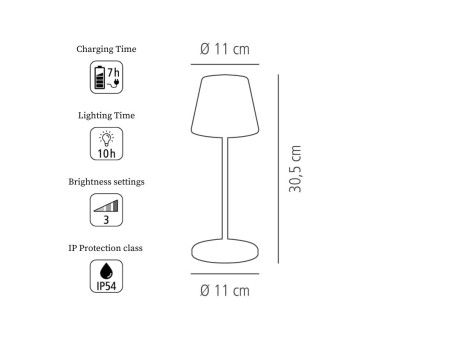 APS Lampe de bureau rechargeable à LED MERLE, or