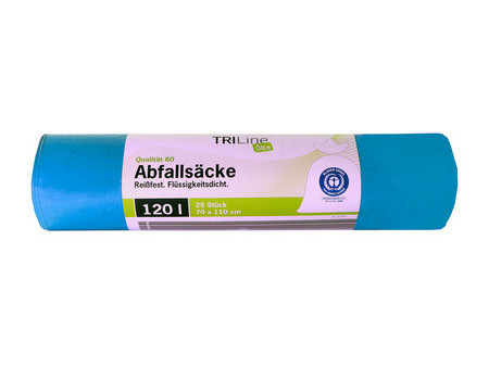 TRIline Sac poubelle, bleu, 120 litres