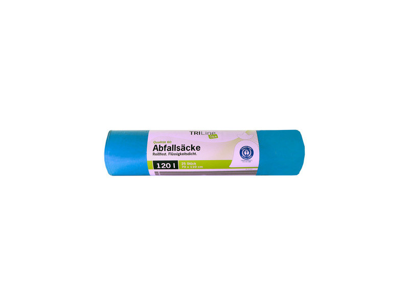 TRIline Sac poubelle, bleu, 120 litres