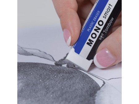 Tombow Gomme en plastique 'MONO smart', extra mince, blanc