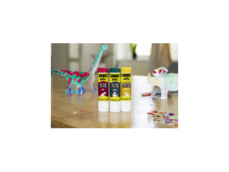 UHU Bâton de colle stic FUN'TASTIC COLORS, 3x 21 g, blister