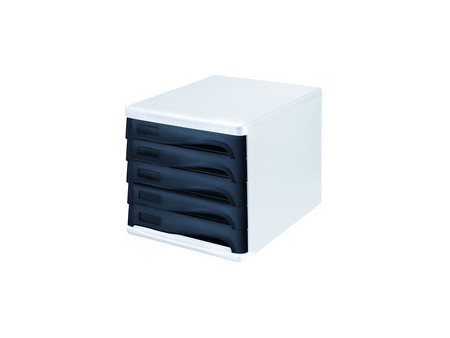 helit Module de classement 'the wave', 5 tiroirs, blanc/gris