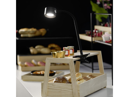 APS Pince de table avec bras flexible VALUMO, noir