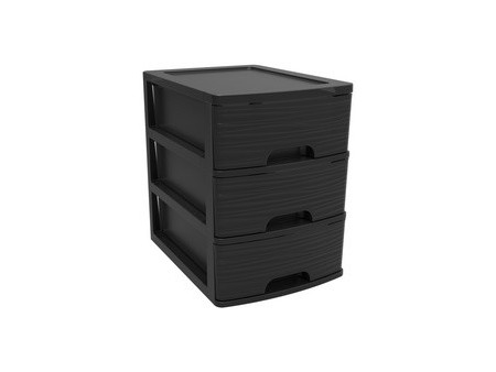 EDA Module de classement STONE, A4, 3 tiroirs, PP, blanc