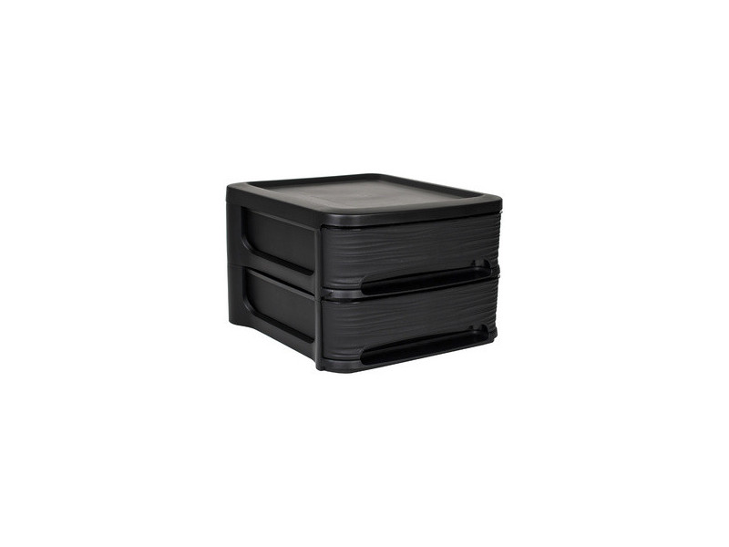 EDA Module de classement STONE, 2 tiroirs, PP, noir