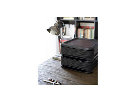 EDA Module de classement STONE, 2 tiroirs, PP, noir
