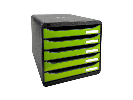 EXACOMPTA Module de classement BIG-BOX PLUS, 5 tiroirs, vert