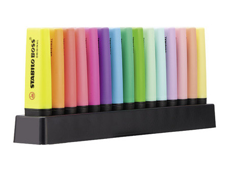 STABILO Surligneur BOSS ORIGINAL, set de table de 15