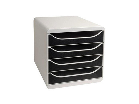 EXACOMPTA Module de classement BIG-BOX, 4 tiroirs, gris