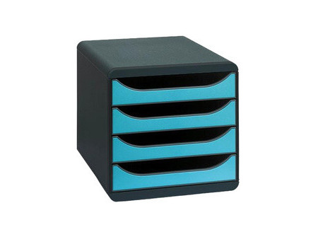 EXACOMPTA Module de classement BIG-BOX, 4 tiroirs,bleu royal