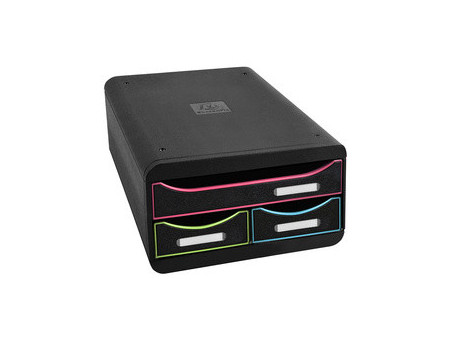 EXACOMPTA Module de classement SMALL-BOX 3 tiroirs, arlequin