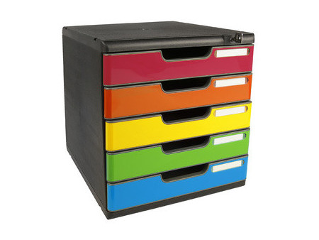 EXACOMPTA Module de classement MODULO A4 5 tiroirs, arlequin