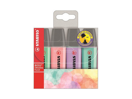 STABILO Surligneur BOSS ORIGINAL Pastel, étui en PET de 4