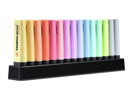STABILO Surligneur BOSS ORIGINAL PASTEL, set de table de 15