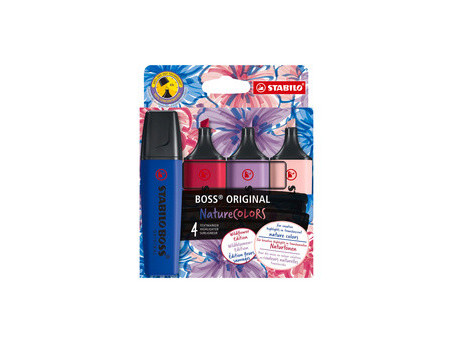 STABILO Surligneur BOSS ORIGINAL NatureCOLORS, étui de 4