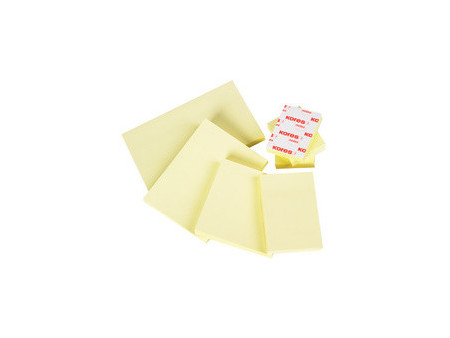 Kores Note adhésive 75 x 75 mm, uni, jaune