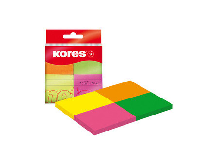 Kores Note adhésive 'Multicolour', 40 x 50 mm, couleurs fluo
