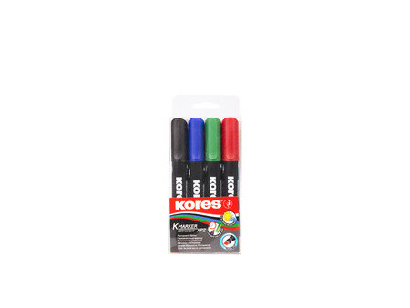 Kores Marqueur permanent 'K MARKER', pointe ogive, étui de 4