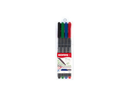 Kores Feutre fineliner 'K-Liner', tracé: 0,4 mm, étui de 4