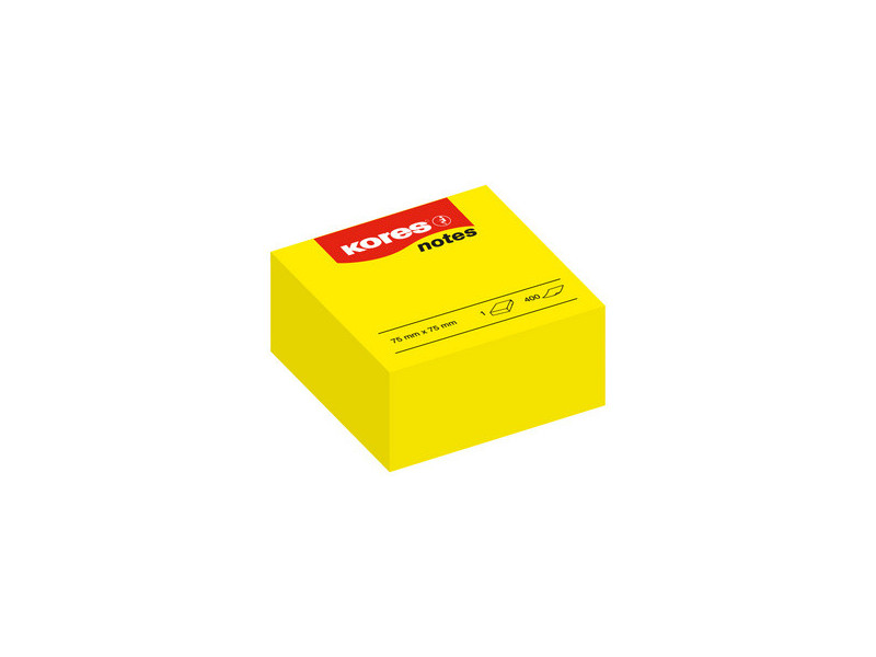 Kores Bloc de notes repositionnables'notes', 75 x 75 mm, uni