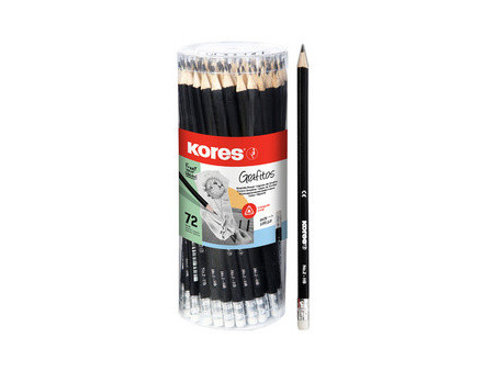 Kores crayon 'GRAFITOS', dureté: HB, hexagonal, 72 pièces