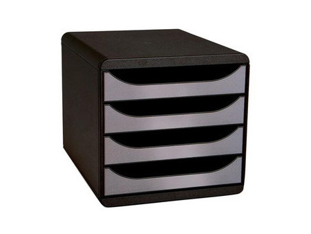 EXACOMPTA Module de classement BIG-BOX, 4 tiroirs, argent