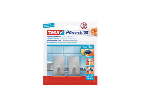 tesa Powerstrips Crochet adhésif SMALL, métal, rectangulaire