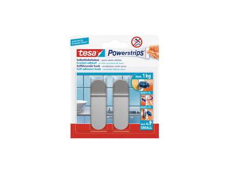 tesa Powerstrips Crochet adhésif SMALL, métal, rectangulaire