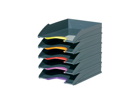 DURABLE Set corbeille à courrier VARICOLOR, gris / couleurs