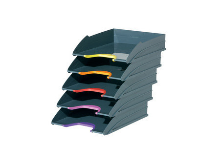 DURABLE Set corbeille à courrier VARICOLOR, gris / couleurs