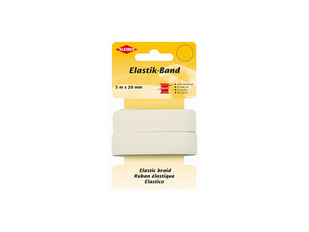 KLEIBER Ruban élastique, 3 m x 5 mm, blanc/rouge