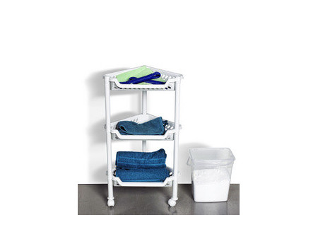 plast team Chariot de rangement, à 3 corbeilles, blanc