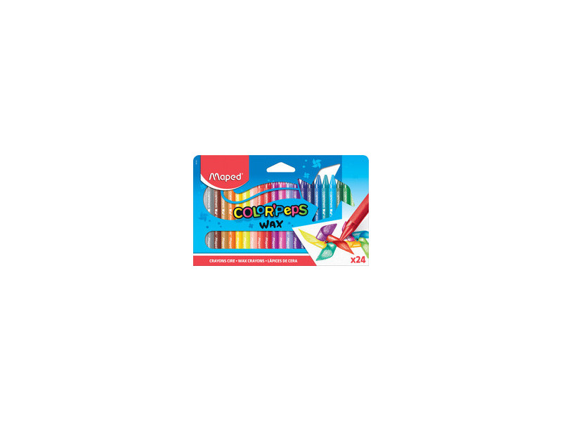 Maped Crayon de cire COLOR'PEPS WAX, étui en carton de 12