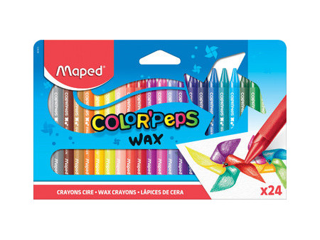 Maped Crayon de cire COLOR'PEPS WAX, étui en carton de 24