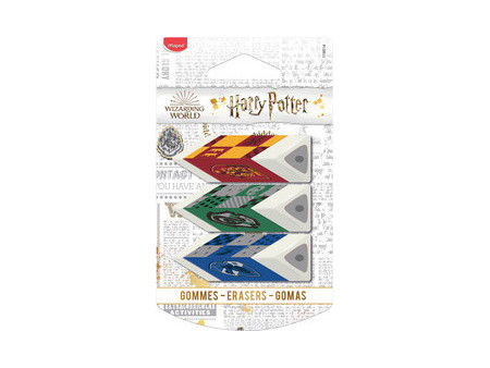 Maped Gomme en plastique Pyramide HARRY POTTER, blister de 3