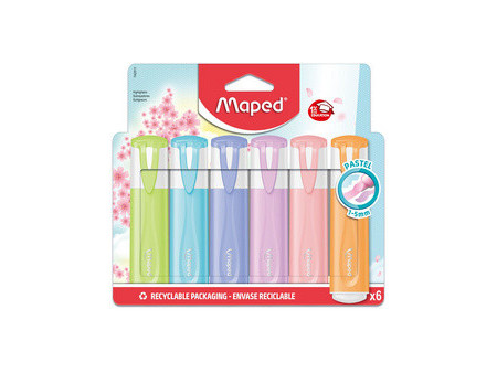 Maped Surligneur FLUO'PEPS PASTEL, blister de 4