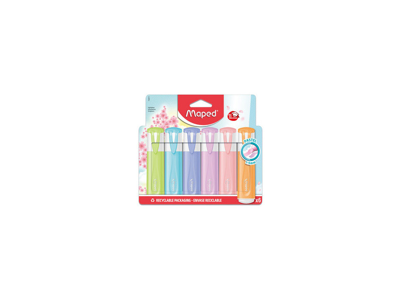 Maped Surligneur FLUO'PEPS PASTEL, blister de 4