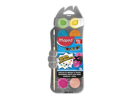 Maped Pastilles de peinture COLOR'PEPS, 12 couleurs