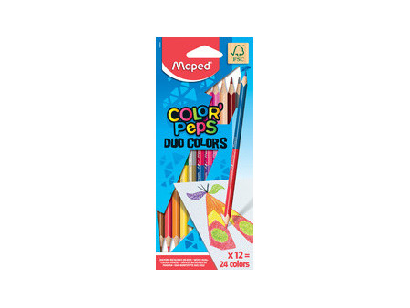 Maped Crayons bicolores COLOR'PEPS DUO, triangulaire, étui