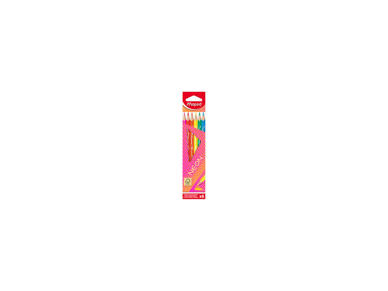 Maped Crayon de couleur triangulaire NEON, étui carton de 12