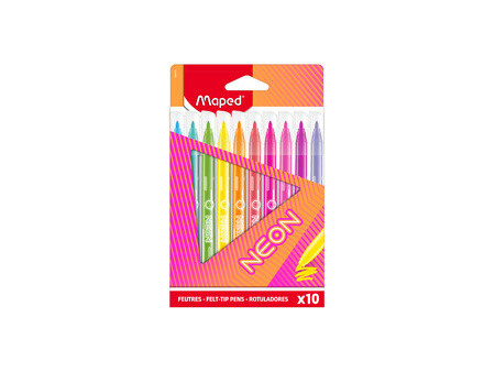 Maped Feutre de coloriage NEON, étui carton de 10