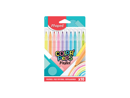 Maped Feutre COLOR'PEPS Pastel, étui carton de 10