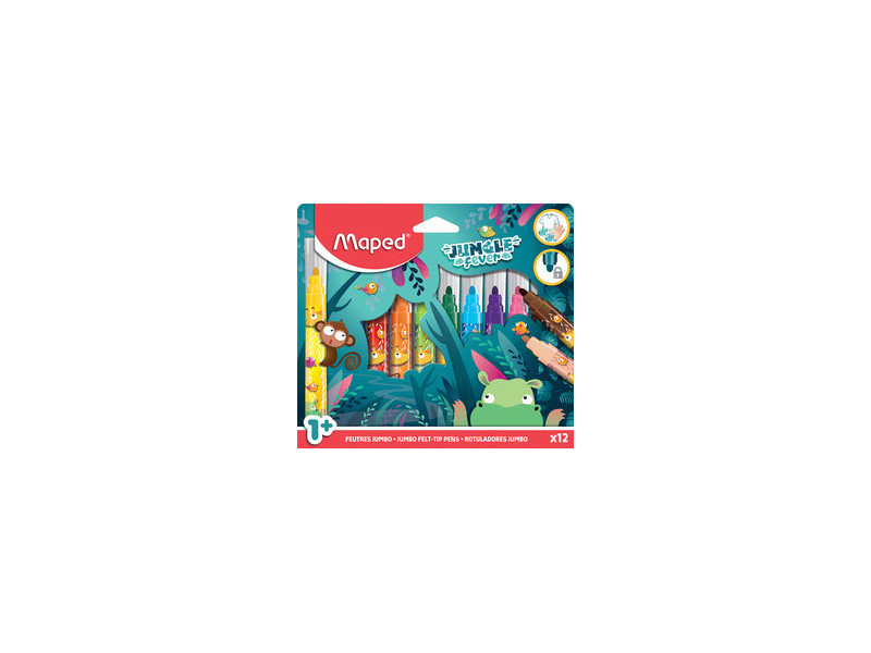 Maped Feutre JUNGLE fever JUMBO, étui en carton de 12