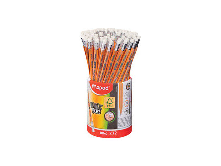Maped Crayon BLACK'PEPS, avec gomme, pot de 72