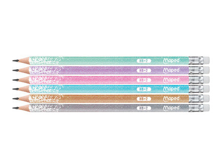 Maped Crayon graphite bois HB GLITTER, avec gomme