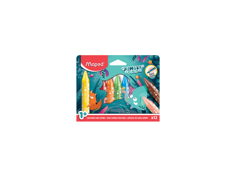 Maped Crayon cire JUNGLE fever JUMBO, étui en carton de 12